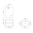 Composition de salle de bain composée d'un miroir et d'une base anti-rayures Made in Italy - Kilos Viadurini