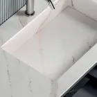 Composition de salle de bains avec 1 meuble bas, 1 tiroir, compartiment ouvert et miroir - Titan Viadurini