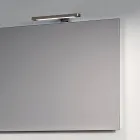 Composition de salle de bains avec 1 tiroir blanc, miroir et étagère Marquina HPL - Velaria Viadurini