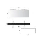 Composition de salle de bains avec 1 tiroir blanc, miroir et étagère Marquina HPL - Velaria Viadurini
