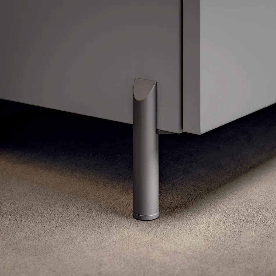 Composition de salle de bains avec 1 tiroir, lavabo en résine anthracite et miroir - Titan Viadurini