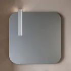 Composition de salle de bains avec 2 tiroirs en chêne, lavabo en céramique et miroir - Titan Viadurini