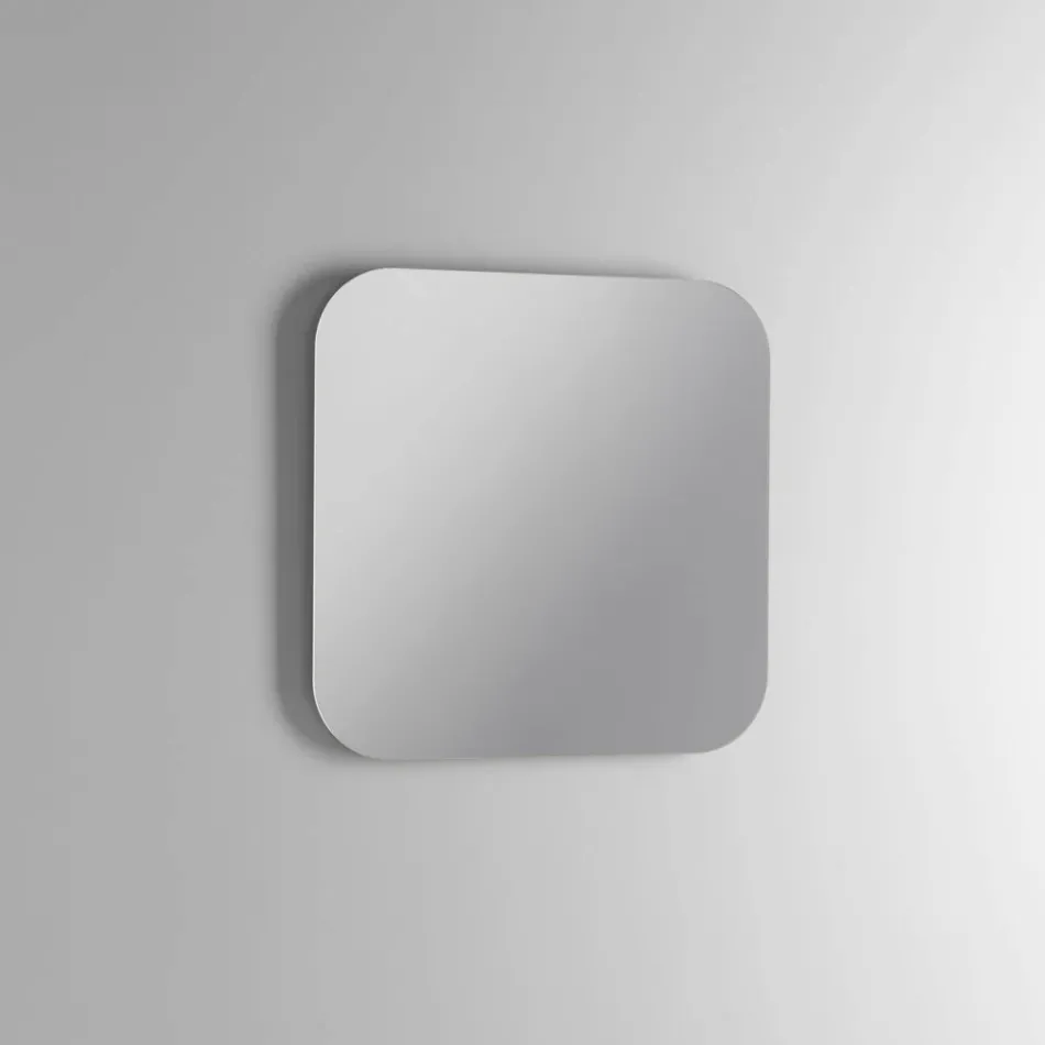 Composition de salle de bains avec 2 tiroirs en chêne, lavabo en céramique et miroir - Titan Viadurini