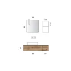 Composition de salle de bains avec 2 tiroirs en chêne, lavabo en céramique et miroir - Titan Viadurini