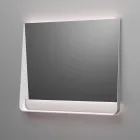 Composition de salle de bains avec 2 tiroirs, lavabo blanc, miroir et armoire murale - Elios Viadurini