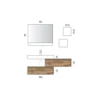 Composition de salle de bains avec 2 tiroirs, lavabo blanc, miroir et armoire murale - Elios Viadurini