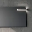 Composition de salle de bains avec 2 tiroirs, lavabo en céramique Calacatta et miroir - Orione Viadurini