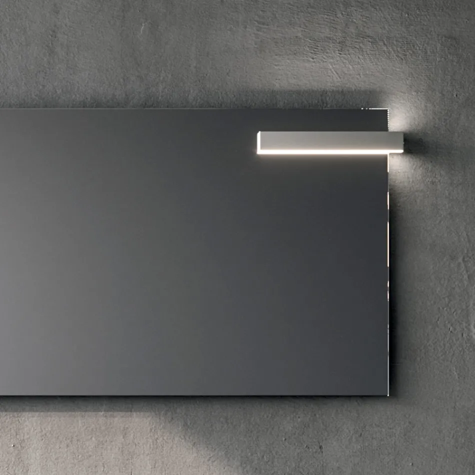 Composition de salle de bains avec 2 tiroirs, lavabo en céramique Calacatta et miroir - Orione Viadurini