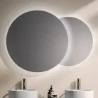 Composition de salle de bains avec 4 tiroirs en chêne Rio, miroir et lavabo - Velaria Viadurini