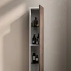 Composition de salle de bains avec 4 tiroirs en chêne Rio, miroir et lavabo - Velaria Viadurini