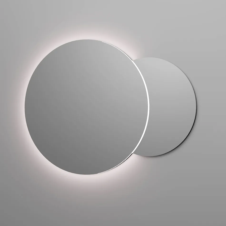 Composition de salle de bains avec 4 tiroirs en chêne Rio, miroir et lavabo - Velaria Viadurini