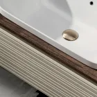 Composition de salle de bains avec 4 tiroirs, lavabo, miroir et étagères ouvertes - Elios Viadurini