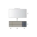 Composition de salle de bains avec 4 tiroirs, lavabo, miroir et étagères ouvertes - Elios Viadurini