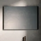 Composition de salle de bains avec 4 tiroirs, compartiment ouvert, lavabo et miroir - Velaria Viadurini