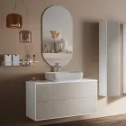 Composition de salle de bain avec base en pierre de La Havane, miroir et lavabo Made in Italy - Kilos Viadurini