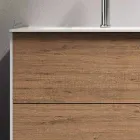 Composition de salle de bain avec base en chêne miel, lavabo et miroir Made in Italy - Kilos Viadurini