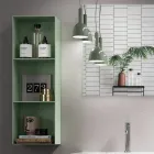 Composition de salle de bain avec base en chêne miel, lavabo et miroir Made in Italy - Kilos Viadurini