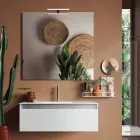 Composition de salle de bain avec base suspendue, miroir et lavabo Made in Italy - Dream Viadurini