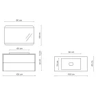 Composition de salle de bain avec base, miroir et vasque en résine Made in Italy - Kilos Viadurini