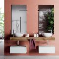 Composition de salle de bain avec bases anti-rayures et lavabos en résine Made in Italy - Palom