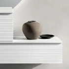 Composition de salle de bains avec tiroirs, lavabo en céramique et miroir LED - Elios Viadurini