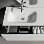 Composition de salle de bains avec tiroirs, lavabo en céramique et miroir LED - Elios Viadurini