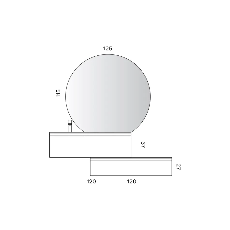 Composition de salle de bains avec tiroirs, lavabo en céramique et miroir LED - Elios Viadurini