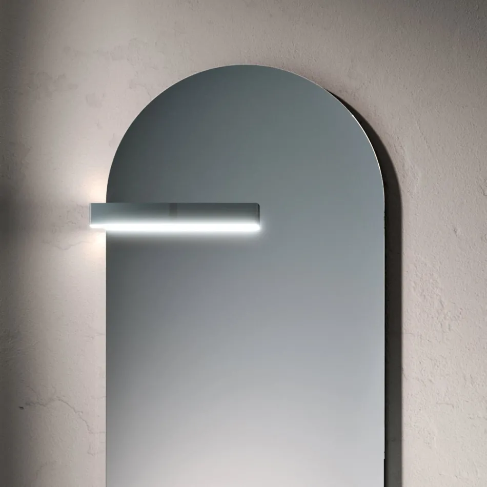 Composition de salle de bains avec tiroir, lavabo, miroir, armoire murale et étagère - Elios Viadurini