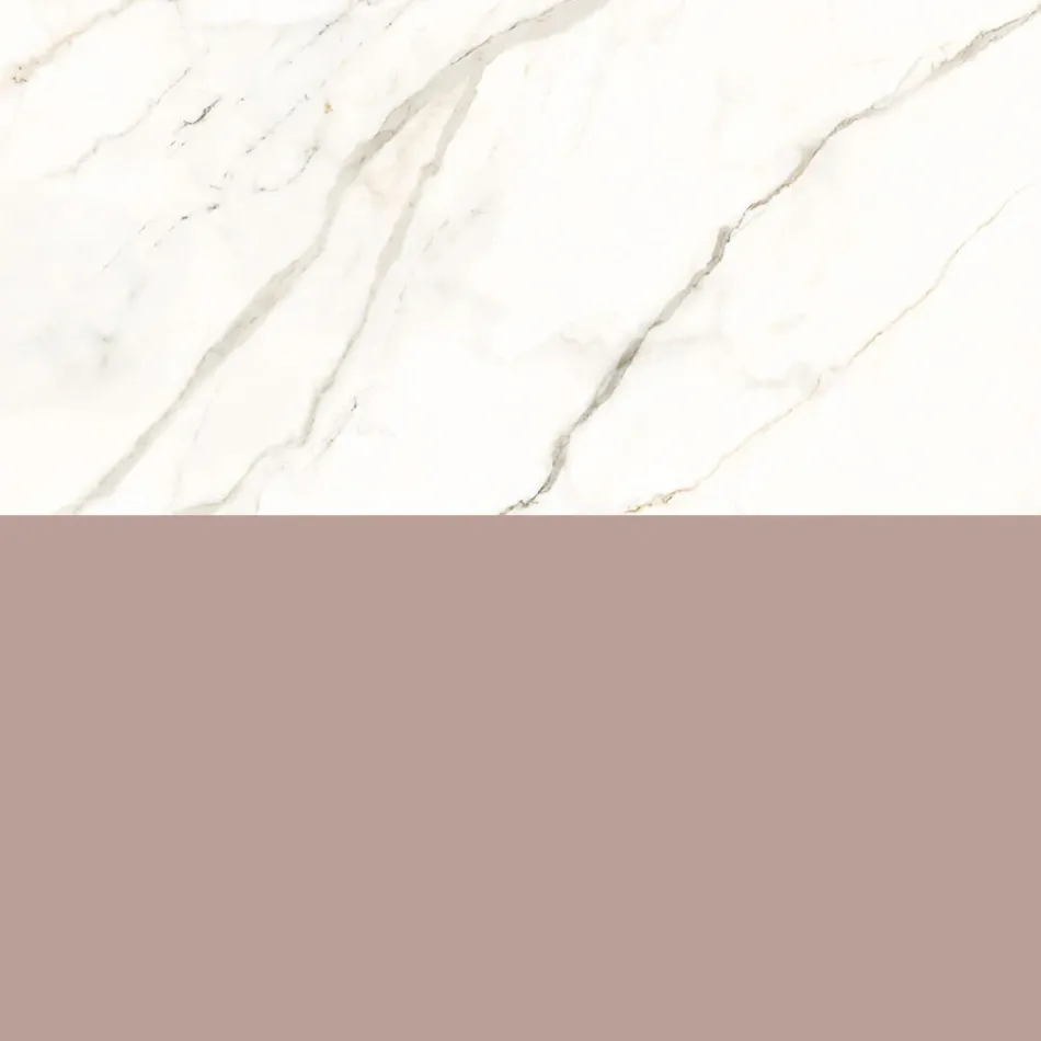 Composition de salle de bains avec tiroir rose poudré et lavabo Calacatta - Elios Viadurini