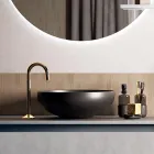 Composition de salle de bain avec lavabo, base suspendue et miroir Made in Italy - Dream Viadurini