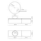 Composition de salle de bain avec lavabo, base suspendue et miroir Made in Italy - Dream Viadurini