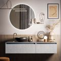 Composition de salle de bain avec lavabo, base suspendue et miroir Made in Italy - Dream