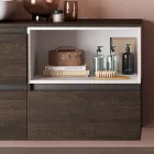 Composition de salle de bain avec lavabo en céramique et miroir Made in Italy - Dream Viadurini