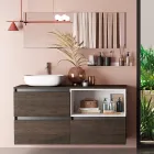 Composition de salle de bain avec lavabo en céramique et miroir Made in Italy - Dream Viadurini