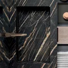 Composition de salle de bains avec lavabo Noir Désir Gres - Orione Viadurini