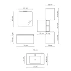 Composition de salle de bain avec lavabo en résine, base anti-rayures Made in Italy - Dream Viadurini