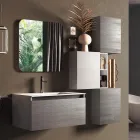 Composition de salle de bain avec lavabo en résine, base anti-rayures Made in Italy - Dream Viadurini