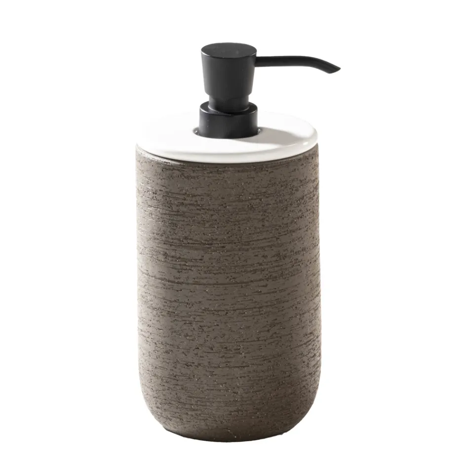 Composition de salle de bain avec meuble en teck, miroir et accessoires - Carolie Viadurini