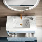 Composition de salle de bain avec plateau en Calacatta HPL Made in Italy - Talassa Viadurini