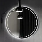 Ensemble de salle de bains avec miroir, meuble sous-vasque et vasque en résine, fabriqué en Italie - Kilos Viadurini