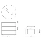 Ensemble de salle de bains avec miroir, meuble sous-vasque et vasque en résine, fabriqué en Italie - Kilos Viadurini