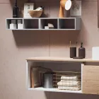 Composition de salle de bain avec miroir avec lampe intégrée, lavabo et base - Dream Viadurini