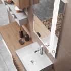 Composition de salle de bain avec miroir avec lampe intégrée, lavabo et base - Dream Viadurini