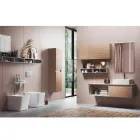 Composition de salle de bain avec miroir avec lampe intégrée, lavabo et base - Dream Viadurini