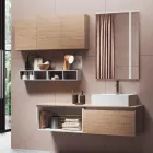 Composition de salle de bain avec miroir avec lampe intégrée, lavabo et base - Dream Viadurini