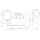 Composition de salle de bain avec miroir et lavabo en céramique Made in Italy - Palom Viadurini