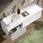 Composition de salle de bain avec miroir et étagère Made in Italy - Erebo Viadurini