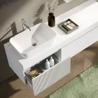 Composition de salle de bain avec miroir et étagère Made in Italy - Erebo Viadurini