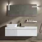 Composition de salle de bain avec miroir et étagère Made in Italy - Erebo Viadurini