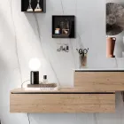 Composition de salle de bain avec miroir, lavabo en résine et base Made in Italy - Palom Viadurini